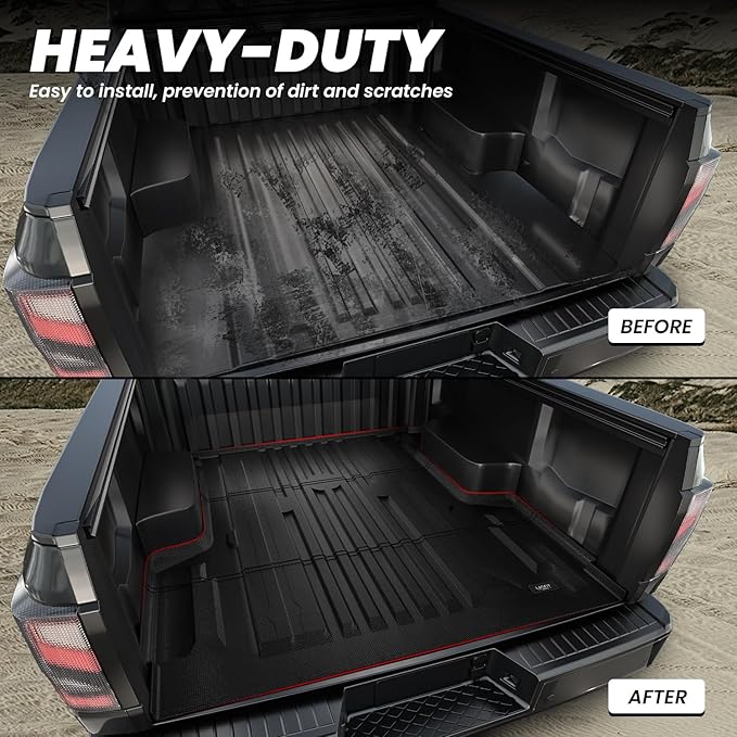 LASFIT Bed Mat for Nissan Titan 2017-2024 & Titan XD 2016-2024 5.6FT/67 inchs (Not Fit Equipped Truck Bed Storage), All Weather TPE Custom Fit Truck Bed Mat Liner for 17-24 Titan & 16-24 Titan XD