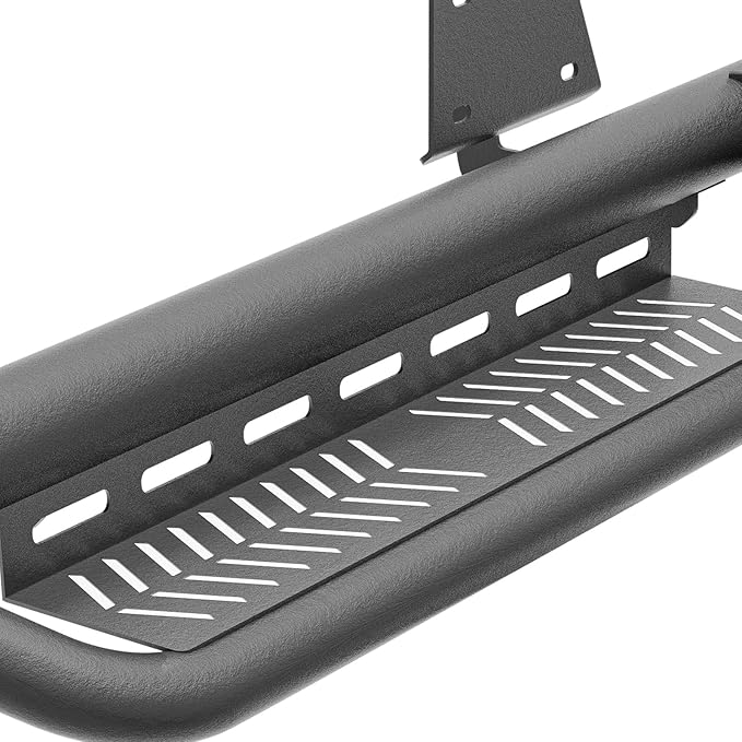 Running Boards Side Steps Compatible with 2019-2025 Dodge Ram 1500 Crew Cab New Body Design, Bolt-on Nerf Bar Step Rail Bars, Heavy-Duty Steel Two Stairs Design (Black, Star Logo)
