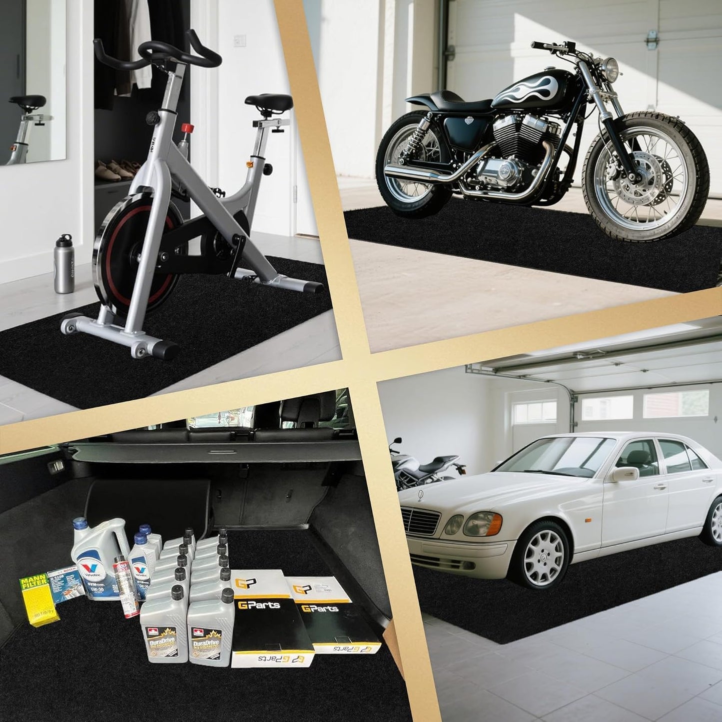 Oil Spill Mat, Garage Floor Mat for Garage & Workshop, 64″×32″ Reusable Floor Protector, Waterproof with Non‑Slip Rubber Backing, High‑Absorbency.