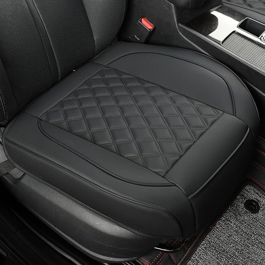 1 Pack Leather Front Car Seat Covers,Bottom Seat Covers for Cars,Driver Car Seat Cover,Luxury Seat Protectors,Waterproof,Anti-Slip,Full Wrap,for Most Vehicles,Sedan,Truck,SUV(Black)