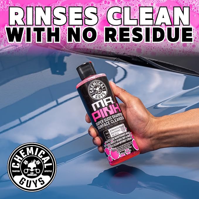 Chemical Guys Mr. Pink Car Wash Soap - 64 oz Super Suds Auto Shampoo for Cannon, Blaster, or Bucket Wash - pH Balanced, Safe on Wax, Sealant, Ceramic, and Clear Coat Finishes
