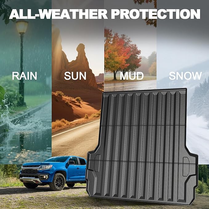 Bed Mat 5FT for Chevy Colorado/GMC Canyon 2026 2025 2024 2023, All Weather TPE Heavy Duty Truck Mat Rear Bed Liner Cargo Mat for 2026 2025 Chevrolet Colorado Accessories