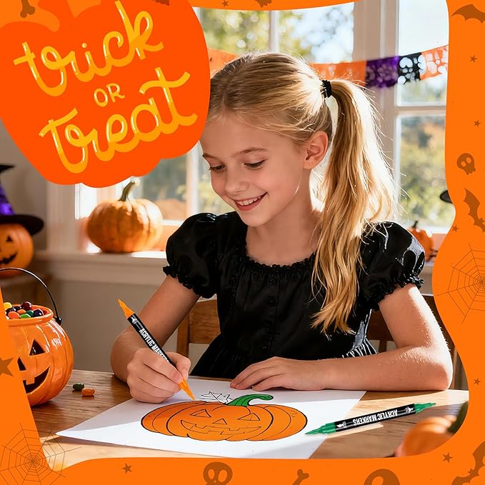 72 Colors Acrylic Paint Markers, Dual Tip with Fine Tip and Brush Tip Pens for Stone, Wood, Calligraphy, Canvas, Ceramic, Metal, Glass, Rock Painting, DIY Crafts Art Supplies Kit