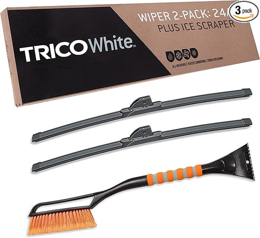 TRICO White™ (35-2424IS) 24 & 24 Inch Pack of 2 Automotive Replacement Windshield Wiper Blades Extreme Weather Beam Blade for Select Vehicle Models