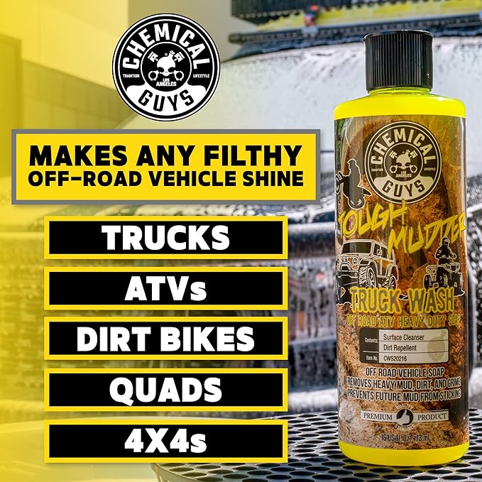 Chemical Guys Tough Mudder Foaming Heavy Duty Car Wash Soap - Works with Foam Cannons, Foam Guns, or Buckets - Safe for Trucks, ATVs, RVs, and Off-Road Vehicles - 64 oz Lemon Scent