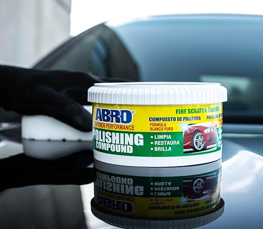 ABRO Superior Performance Car Polishing Compound for Oxidized Finishes, Buff, Shine, Smooth, & Clean, Scratch Remover for Vehicles, Boats, & Bikes - 10 oz.