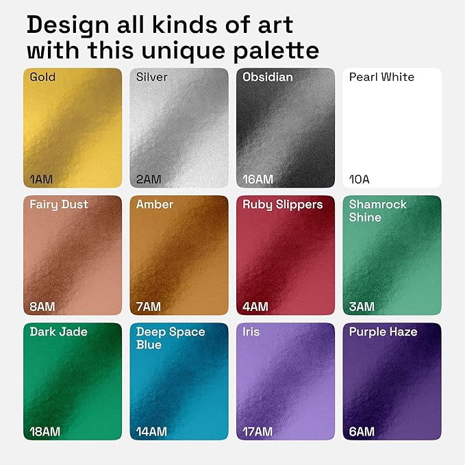 ARTISTRO 12 Metallic Paint Pens for Glass, Rock Painting, Ceramic, Wood, Fabric, Pebbles, Scrapbook Journals, Photo Albums, Card Stocks - Acrylic Paint Markers Medium Tip 3.0mm