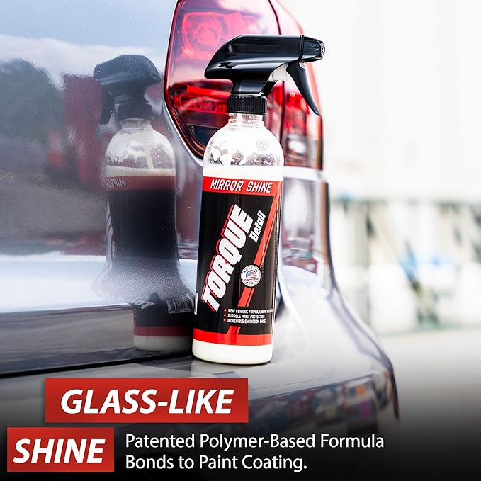 Mirror Shine - Super Gloss Wax & Sealant Hybrid Spray by Torque Detail - Superior Shine w/Professional Detailer Protection - Quickly Applies in Minutes, Each Coat Last Months (16oz (2 Pack))