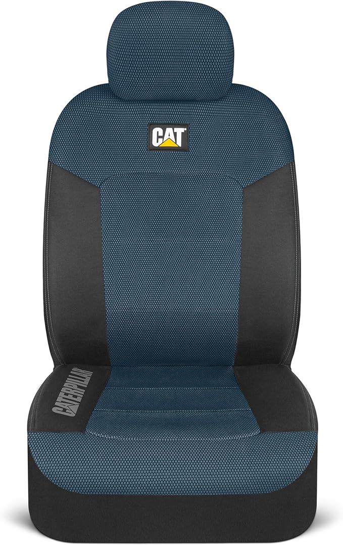 CAT Blue & Black Seat Covers for Cars, Trucks, & SUV - Set of (2) MeshFlex Car Seat Cover Front Seat Protectors - Airbag Compatible Seat Covers for SUV Interior Covers & Seat Cover Accessories