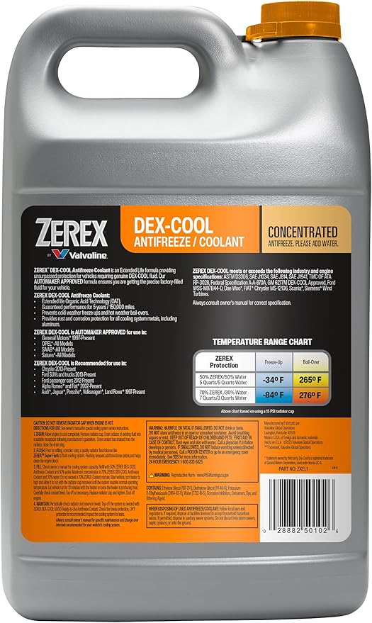 Zerex DEX-COOL Organic Acid Technology Concentrate Antifreeze/Coolant 1 GA, Case of 6