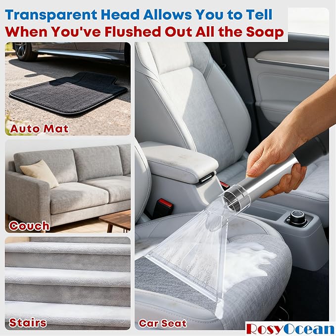 Universal Compatible with All Shop Vacs Extractor Attachment with 2-1/2" & 1-7/8" & 1-1/4" Three Adapters Vacuum Head Extraction Accessory for Upholstery & Carpet Cleaning & Auto Detailing