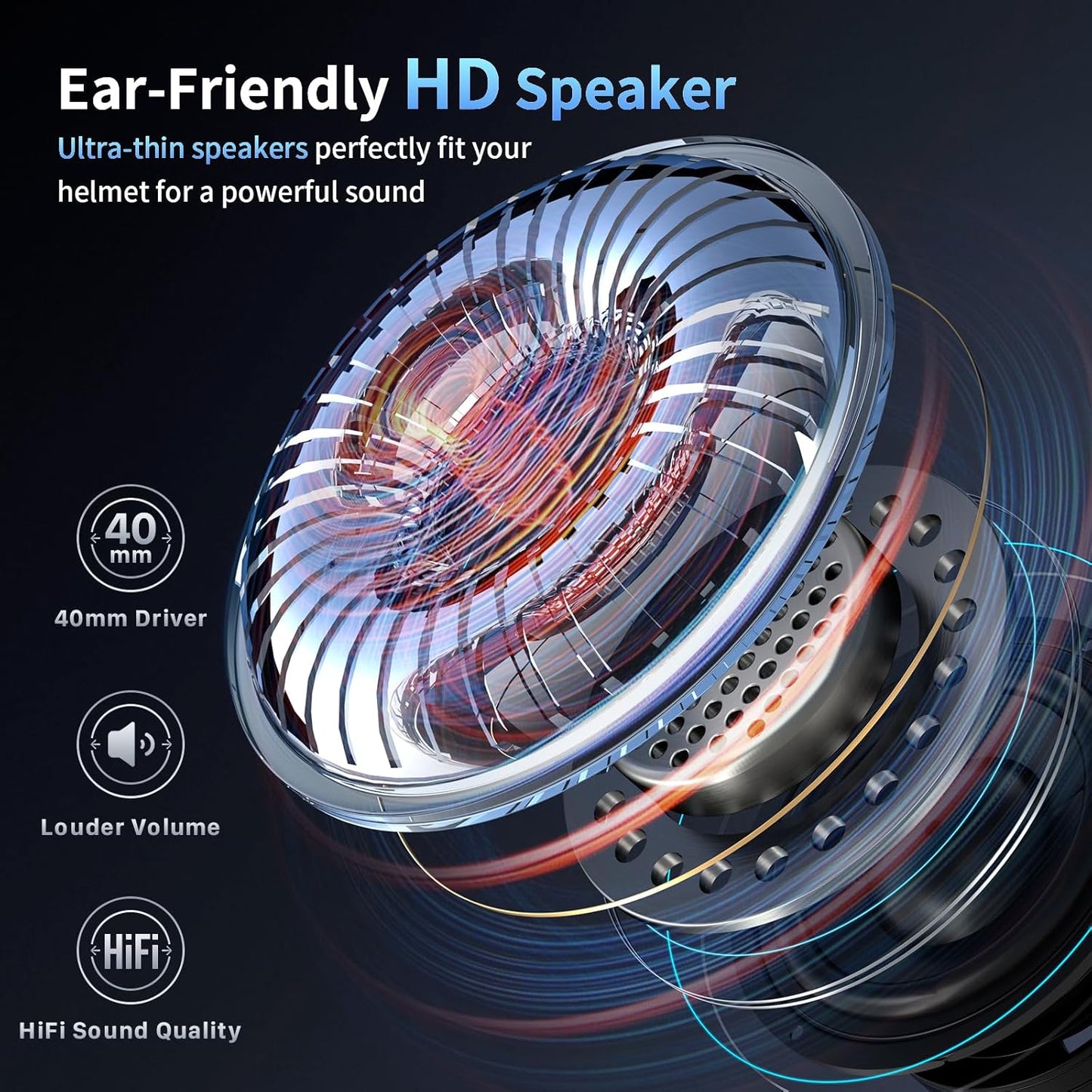 Fodsports FX-S Motorcycle Bluetooth Headset V5.4, 2-Way Helmet Intercom Communication System with IP67 Waterproof, CVC Noise Cancellation, Hands-Free Music/Call, 2 Type Mics, Black, 2 Pack