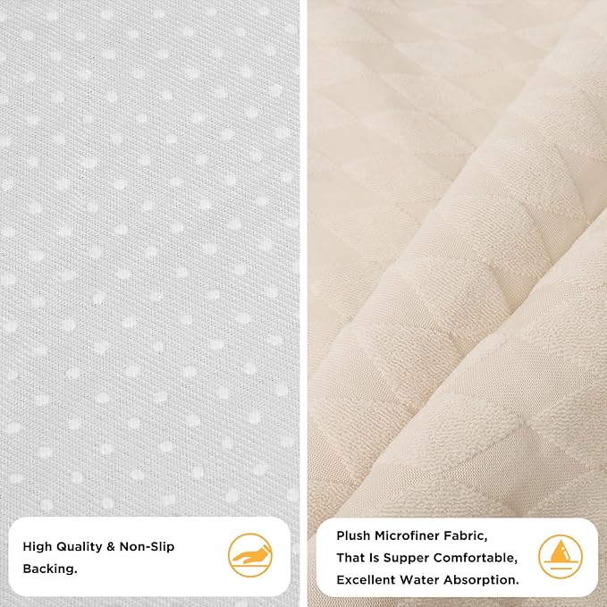 Waterproof Seat Cover Towel, Premium Sweat Carseat Protector, Perfect for Universal Anti-Slip Car Truck SUV Seat, Great for Surfing Yoga Gym Workout, Beige (Jacquard)