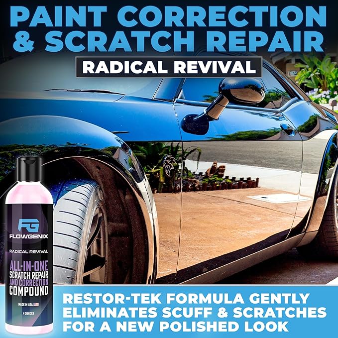 Grand Slam 4-Pack Includes Waterless Car Wash Spray + Instant Car Scratch Remover Repair + Streak Free Window and Glass Cleaner + All Purpose Cleaner for Auto Detailing, 2 Microfiber Towels