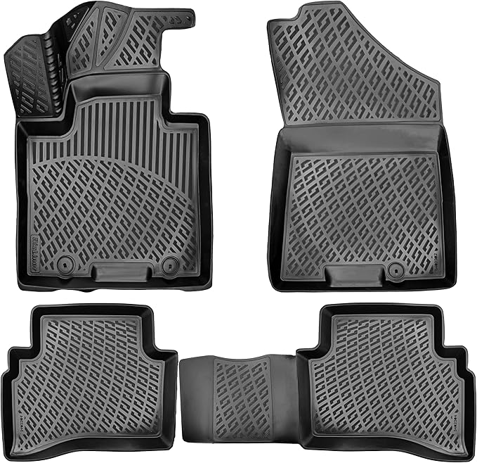 Hyundai Tucson 2016-2021 & Kia Sportage 2017-2022 Floor Mats 3D Custom Fit Compatible with Tucson & Sportage Rubber Car Mats Laser Measured Floor Liners All Weather TPE (Front & Rear)