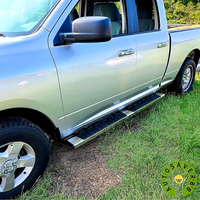 AUTOSAVER88 6.5" Running Boards Compatible with 2019-2025 Chevy Silverado/GMC Sierra 1500, 2020-2025 2500HD 3500HD Extended/Double Cab, Chrome Side Step Nerf Bars