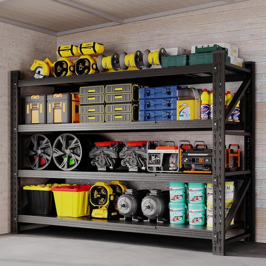 60" W Storage Shelves 5000lbs Garage Metal Shelving Heavy Duty Garage Shelves Adjustable Storage Shelves for Industrial, Factory, (60" W X 24" D X 70" H)