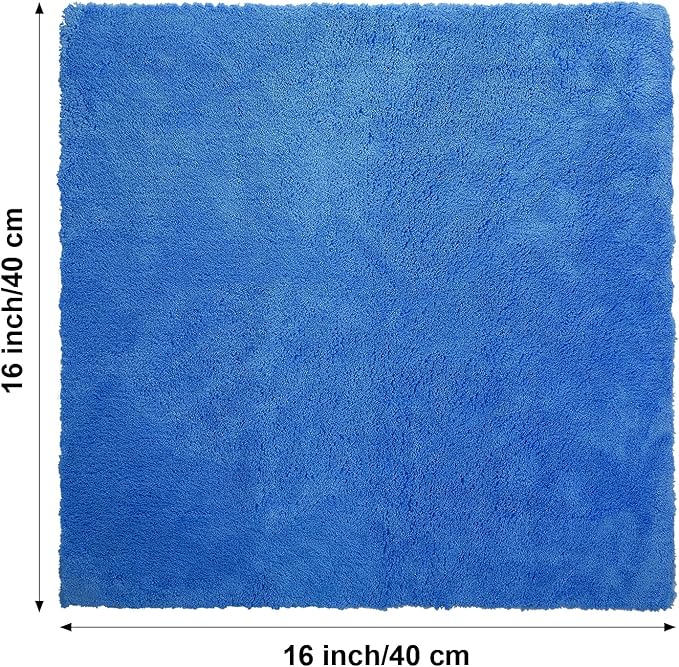 Shimeyao 30 Pcs Edgeless Microfiber Plush Towels for Cars Detailing Drying Wash Polishing Absorbent Cleaning Cloths, 500 GSM, 16 x 16 Inch(16 x 16 Inch,Dark Blue,30 Pcs)