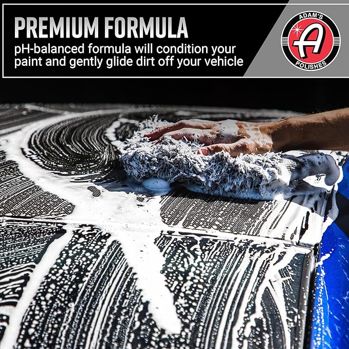 Adam's Car Shampoo 16oz, 2pk - pH Best Biodegradable Car Wash Soap for Foam Cannon, Spray Gun or Bucket - High Foam, Scratch-Free Auto Detailing for Cars, Trucks, RVs & Motorcycles