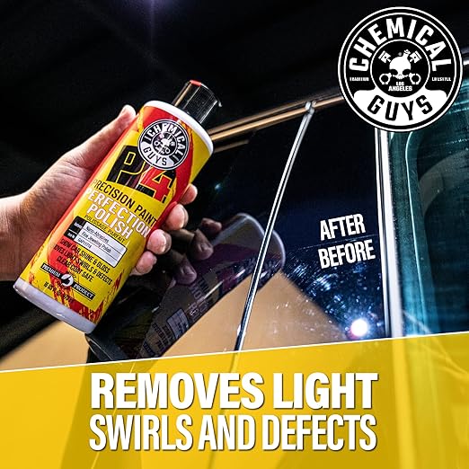 Chemical Guys P4 Precision Paint Perfection Polish - Scratch & Swirl Remover for Cars, Trucks, SUVs & Motorcycles, Fixes Paint Imperfections & Towel Marks, Restores Gloss & Clarity, 16 oz