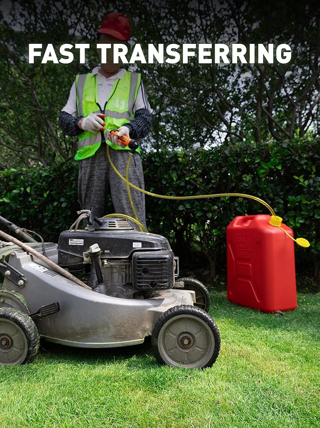 SMART JERRY - Siphon Pump for Gasoline, Fluid Transfer Pump Automotive, RV Antifreeze Pump Kit, Oil Transfer Pump, Hand Pump Siphon, Manual Fuel Transfer Pump, Transmission Fluid Pump, Lawn Mower Pump