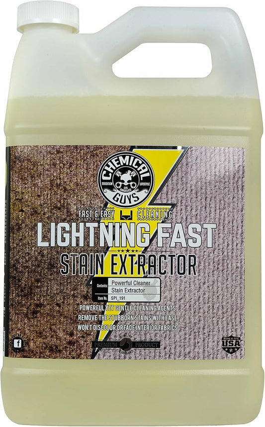 Chemical Guys Lightning Fast Carpet and Upholstery Stain Extractor - Fabric, Upholstery, and Carpet Cleaner, Safe for Cars, Home, Office, Furniture, and More, Unscented- 16 oz