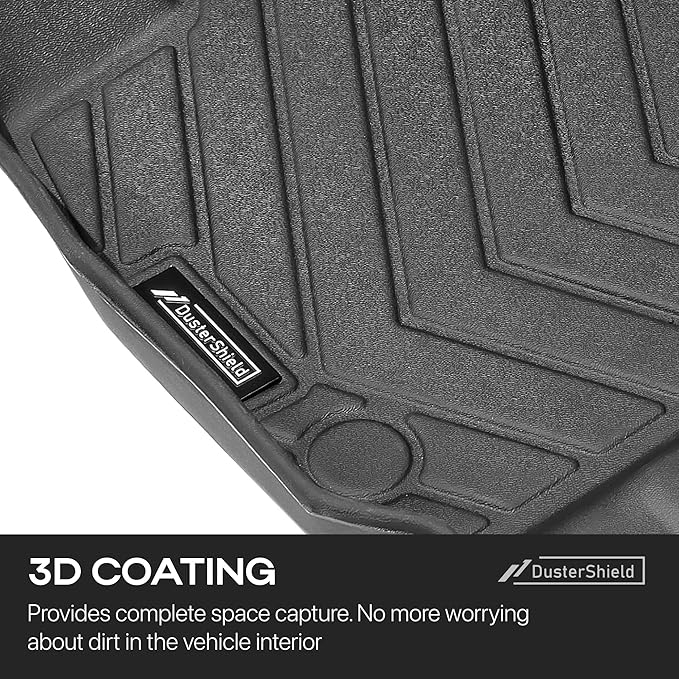 Custom Fit Floor Mats for Dodge Ram 1500 2019–2025 Crew Cab – Heavy Duty 2-Row All-Weather TPE Car Mats Full Set, Waterproof, Odorless, Non-Slip, Easy to Clean, Durable Automotive Floor Liners