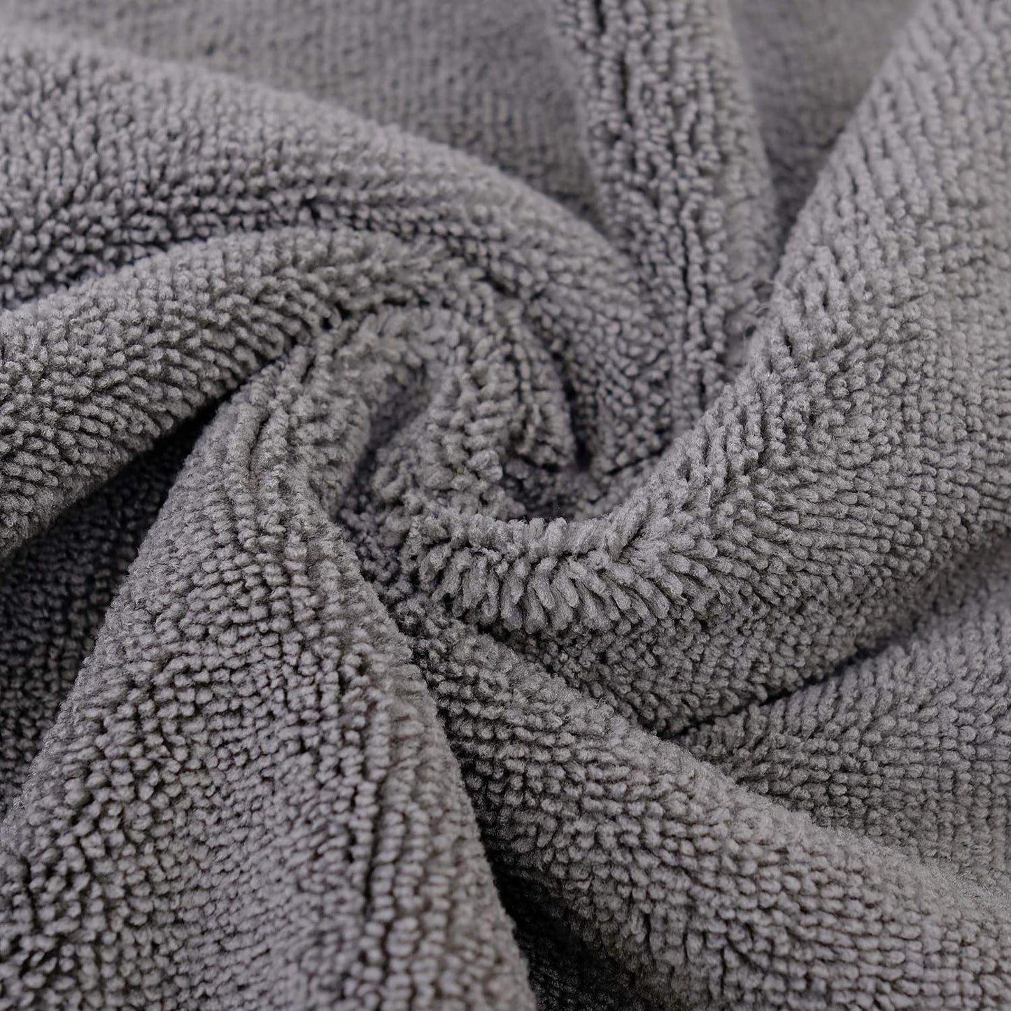 POLYTE Premium Microfiber Cleaning Towel,16x16 in 24 Pack (Blue,Gray,Yellow)