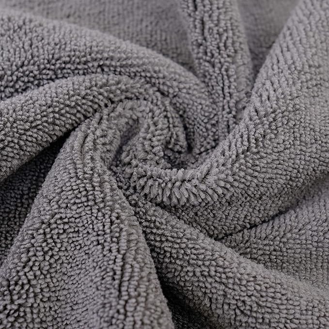 POLYTE Premium Microfiber Cleaning Towel,16x16 in 36 Pack (Blue,Gray,Yellow)