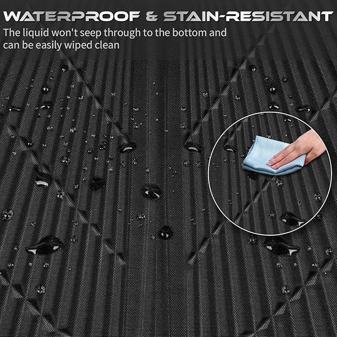 CAR PASS Leather Oxford Rear Seat Covers, Waterproof Back Seat Covers,All-Weather Non-Slip Durable, Universal Fit for SUVs Sedans Trucks Vans Automotive,Black