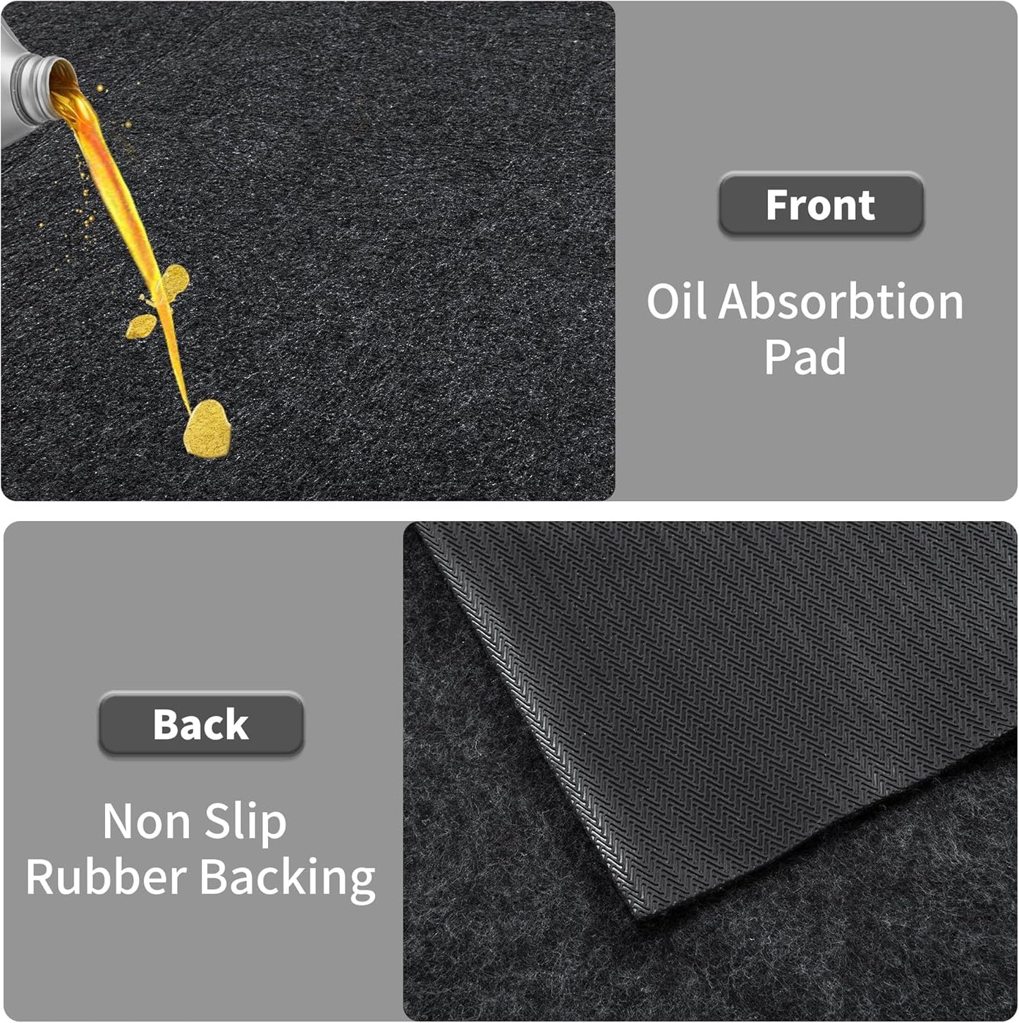 HOMBYS Extra Large Garage Floor Mat for Under Car,Floor Mats for Garage with Rubber Backing,Non Slip Garge Rug,Waterproof Backing Garage Carpet,Motorcycle Absorbent Oil Spill Mat,7'9"x16'