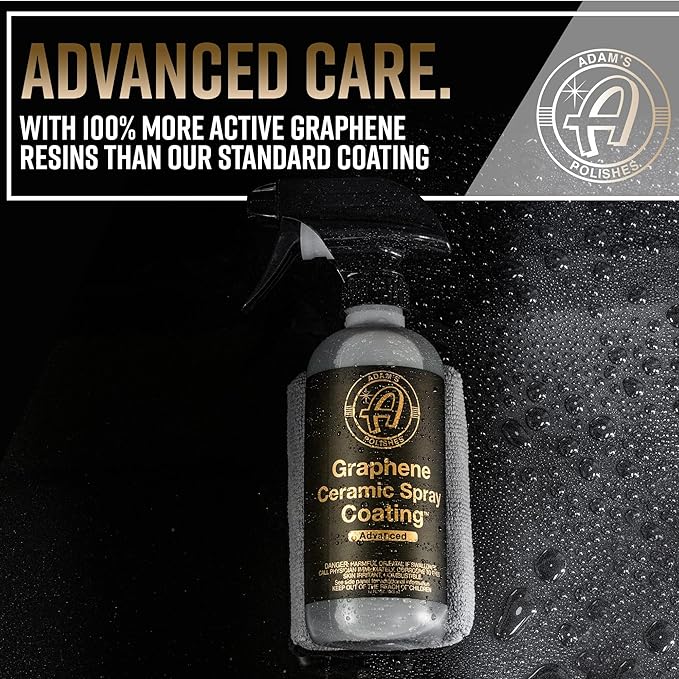 Adam's Advanced Graphene Ceramic Spray Coating Kit - 18+ Months Sprayable Graphene Oxide Ceramic Coating for Cars, Boats, RV's & Motorcycle - Adds Extreme Gloss, Depth, Shine & Protection