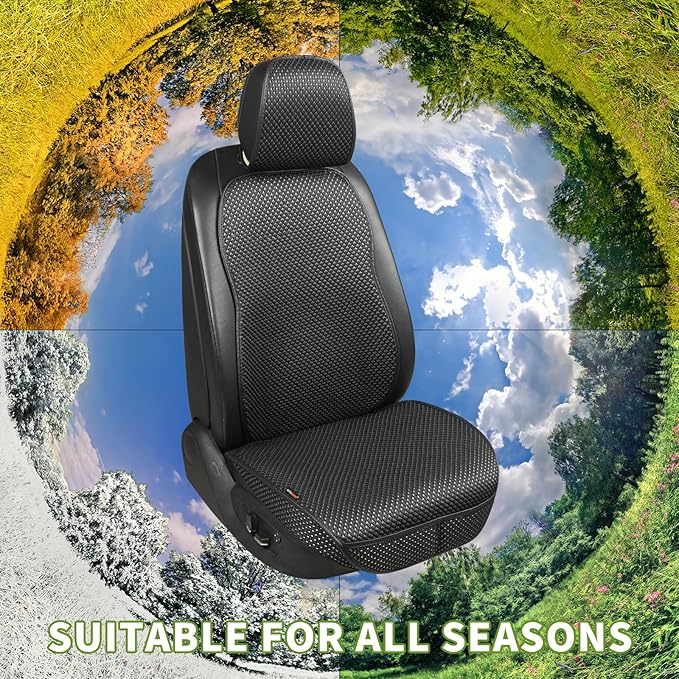 Auto Newer Car Seat Cover,Breathable Front Car Seat Cushion,Comfortable Car Seat Protector,Anti-Slip and Full Wrap Driver Car Seat Protector with Storage Pocket,Universal All Seasons(Black,1PCS)