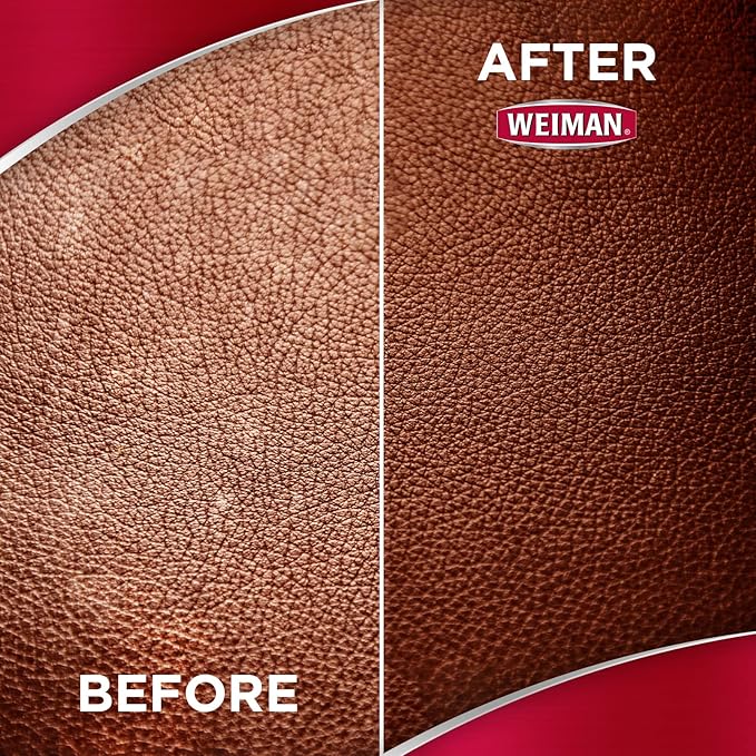 Weiman Leather Cleaner, Polish and Conditioner for Furniture, Car, Purses, Shoes, Boots and Couches- Micro Fiber Towel Included, 22oz