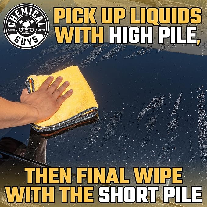 Chemical Guys Professional Grade Premium Microfiber Towels - Gold, 16" x 16", Ultra-Soft and Scratch-Free Car Detailing Cloths for Cars, Trucks, Motorcycles, and More - 3 Pack