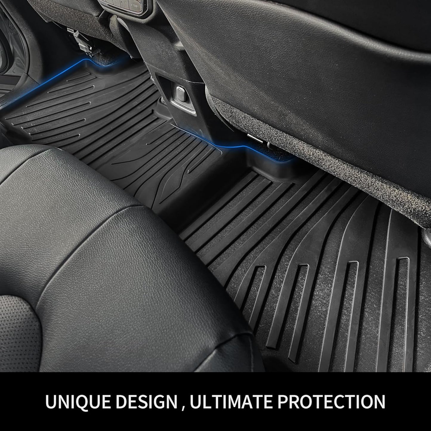 OEDRO Upgraded Floor Mats Fit for Toyota Tacoma 2016-2023 (Only for Double Cab & Automatic), All Weather TPE Tacoma Floor Liner Front and Rear 2 Row Mats,Black