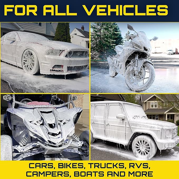 Foam King Car Wash Foam Gun, Foam Cannon for Hose Garden - The King of Suds - Ultimate Scratch Free Cleaning Car Soap Sprayer - Snow Foaming Blaster Fits all Garden Hose