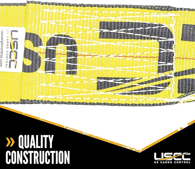 US Cargo Control 4 Inch Flat Hook Ratchet Straps (2 Pack), 4 Inch x 40 Foot, Heavy Duty Ratchet Straps with Black Flat Hooks, 5,400 lbs. Working Load Limit, Tie Down Straps for Flatbed Trailer