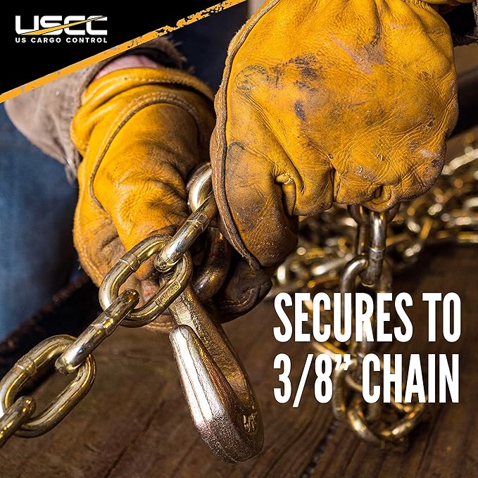 US Cargo Control 4 Inch Winch Strap with Grab Hook, 27 Feet Long, Heavy Duty Trailer Winch Strap for Safe Cargo Securement, Zinc-Coated Grab Hook for Easy Attachment, Yellow