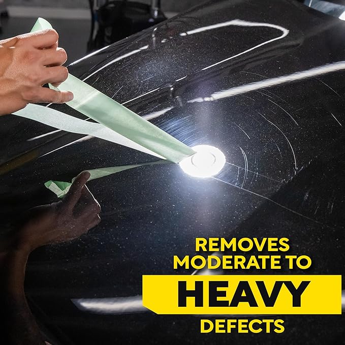 Meguiar's Mirror Glaze M105 Ultra-Cut Compound, Car Rubbing Compound for Removing Scratches and Heavy Swirls While Adding Shine, Safe and Effective on All Glossy Car Paint and Clear Coats, 8 oz