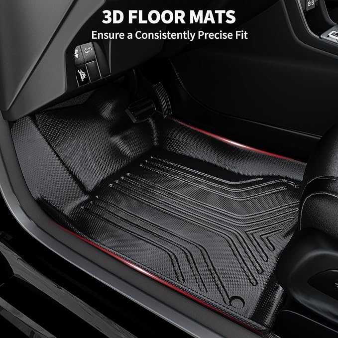 YITAMOTOR Floor Mats Compatible with 2022-2026 Honda Civic / 2023-2025 Acura Integra All Weather Car Liners 1st & 2nd Row Set (Not for Coupe Models), XPE Floor Liners Automotive Accessories, Black