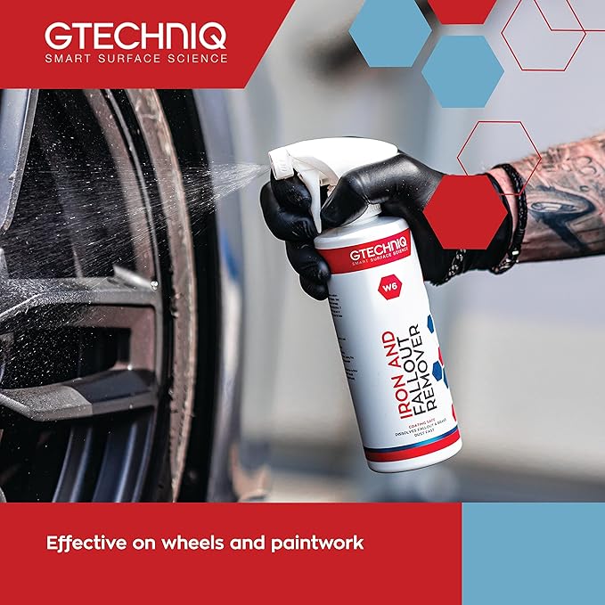 Gtechniq W6 Iron Removing Wheel & Paint Cleaner for Cars, Brake Dust Remover, Degreaser and Alloy Wheel Cleaner for Wheels, Rims and Paintwork, Safe on Coating - 5L