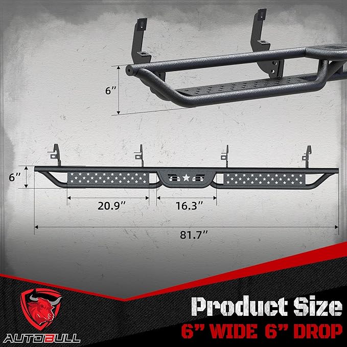 Crew Cab Running Boards Side Steps Compatible with 2019-2025 Chevy Silverado & GMC Sierra 1500 (Excl 2019 Ld/Lt), 2020-2025 Chevrolet Silverado/GMC Sierra 2500 HD 3500 HD Crew Cab