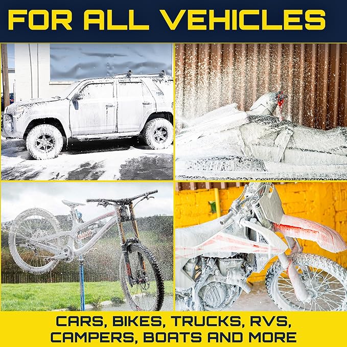 Foam King Car Wash Foam Gun, Foam Cannon for Hose Garden - The King of Suds - Ultimate Scratch Free Cleaning Car Soap Sprayer - Snow Foaming Blaster Fits all Garden Hose