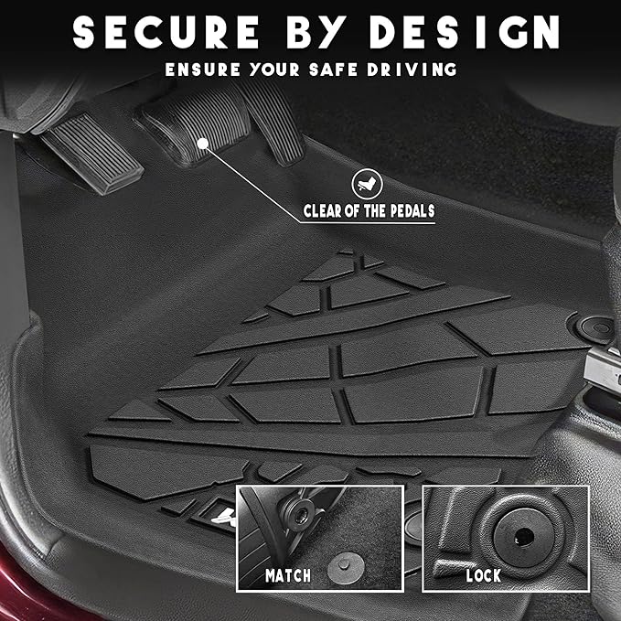 KARPAL Floor Mats for Ram 2500/3500 Crew Cab 2019-2025, TPE All-Weather Floor Liners 1st & 2nd Row Car Mats, Ram Accessories