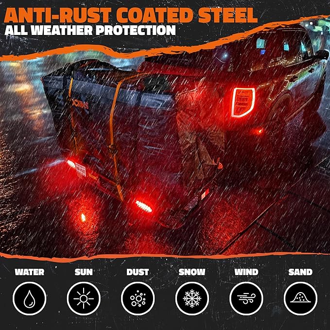 Mockins 60"x20"x6" Folding Trailer Hitch Cargo Carrier w/License Plate Holder, Rear Lights & More | 500Lbs. Cap Cargo Carrier Hitch Mount Basket | Weatherproof Luggage Rack for SUV, Car, Truck & RV