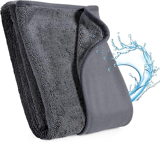 JOYMOOP Microfiber Towels for Cars, 63" x 29.5" Car Drying Towel, Dark Gray Reusable Car Towel, Quick Drying Car Car Microfiber Cleaning Cloth for RVs, SUVs, Trucks