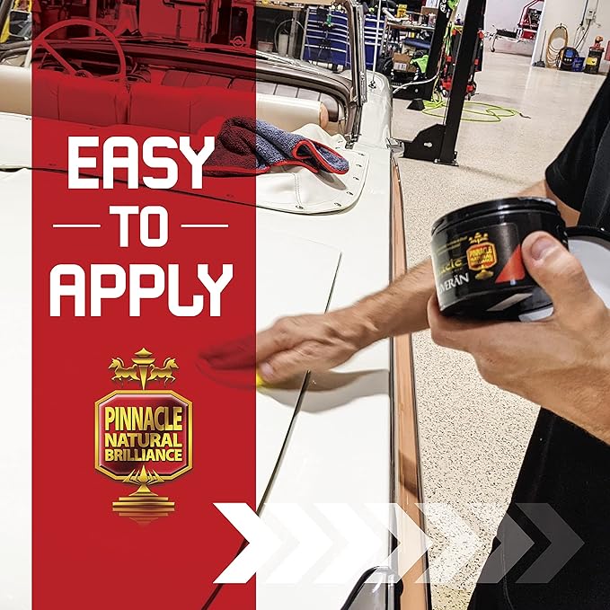 Pinnacle Natural Brilliance Souveran Wax | Hand-Poured Carnauba Wax for Rich 3D Shine & Stunning Gloss | Premium Protection | 8 oz | PIN-312-1