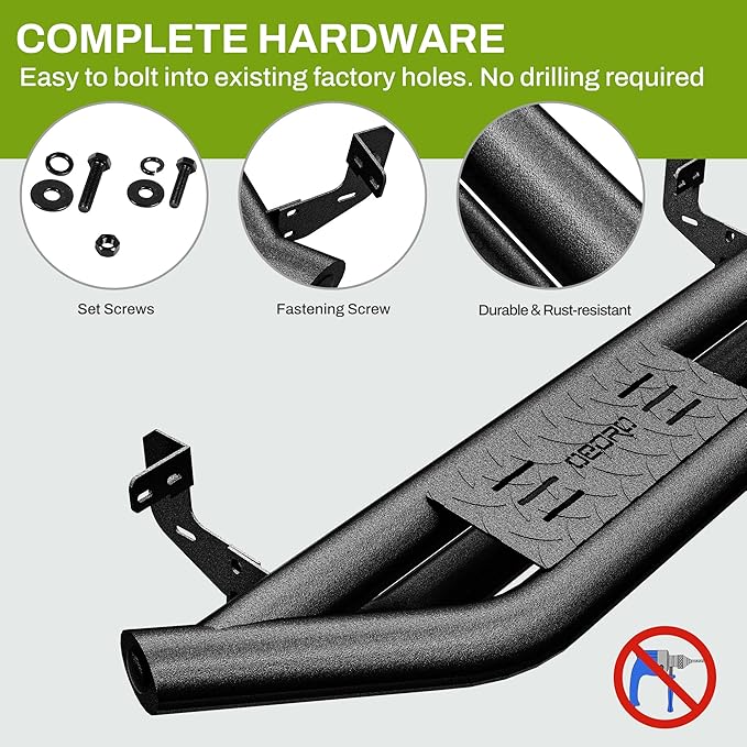 AUTOSAVER88 6.5'' Running Boards Compatible with 2009-2018 Dodge Ram 1500 Crew Cab, 2019-2024 1500 Classic, 2010-2025 Ram 2500/3500, Textured Black Side Step Rails Tube Nerf Bars