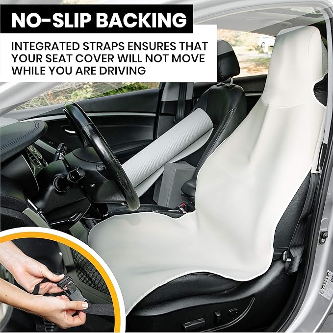 Gorla Gear Black Premium Universal Fit Waterproof Stain Resistant Car Seat Cover Neoprene Non-Slip Bucket Seat Dog Sweat Proof Protector Save Your Leather Cloth Seats Van Truck SUV Auto Sedan